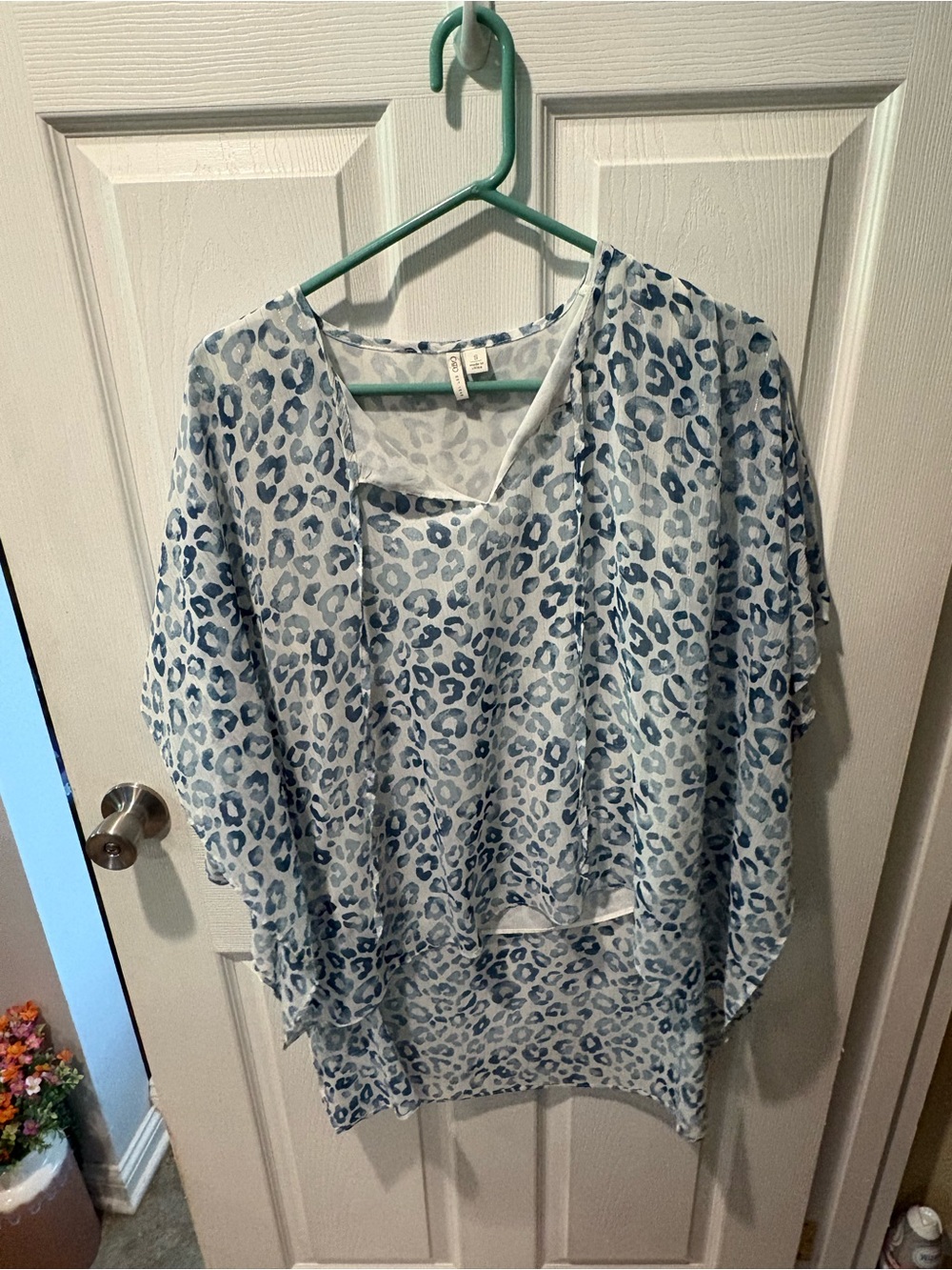 Cato Blue Animal Print Blouse S